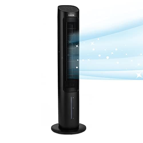 Klarstein Rafraichisseur d'Air Mobile 5-en-1, Ioniseur, Refroidisseur d'Air par Evaporation, Silencieux avec Mode Nuit, Humidificateur, Ventilateur, Purificateur, 50W, Débit d'air de 360m³/h
