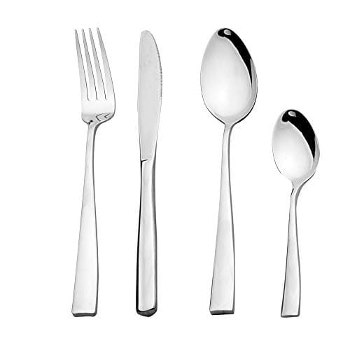 Otto Koning – Leipzig - Ensemble de Couverts de Table 24 Pièces pour 6 Personnes en Acier Inoxydable. Épaisseur 3 mm et Poli Miroir. Design Moderne.