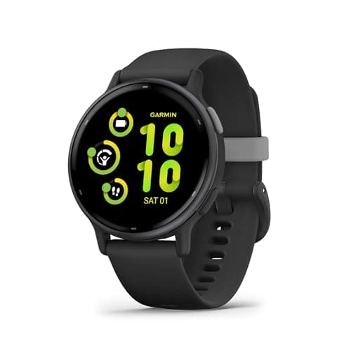 Garmin vívoactive 5 - Montre connectée GPS Sport et santé - Gray avec Bracelet Noir, TU