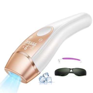 Épilateur laser avec fonction de refroidissement 3 en 1 Épilateur à lumière pulsée IPL pour visage, aisselles, jambes, bras, bikini, femmes et hommes