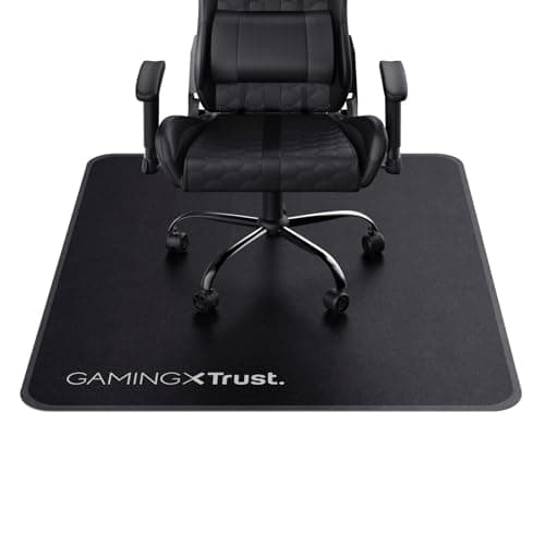 Trust Gaming GXT 715 Tapis de Chaise pour Les Chaises de Jeu ou de Bureau, Matériau Résistant, 99 × 120 cm, Protège Les Sols, Planchers, Parquets, pour Gaming et Le Travail - Noir