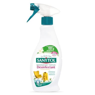 Sanytol - Désodorisant Textiles Désinfectant - 500 ml - Lot de 2 - Tous Types de Textiles - Bactéricide, Virucide - Sans Résidus Agressifs - Ne Tache Pas