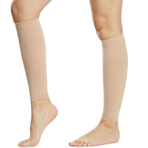 beister Bas De Compression Mollets Homme & Femme, 20-30mmhg Bas De Contention Sans Pied Medical Classe 2 Soutien Graduel, Manchon de Compression Mollet, Indiqué pour Les varices, l'œdème, Le vol
