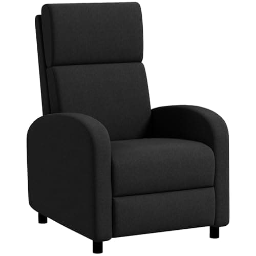 HOMCOM Fauteuil Relax Fauteuil de Relaxation inclinable Salon avec Dossier réglable jusqu'à 160° manuellement, Repose-Pieds intégré pour Salon Chambre Bureau Home cinéma, Charge 120 kg, Noir