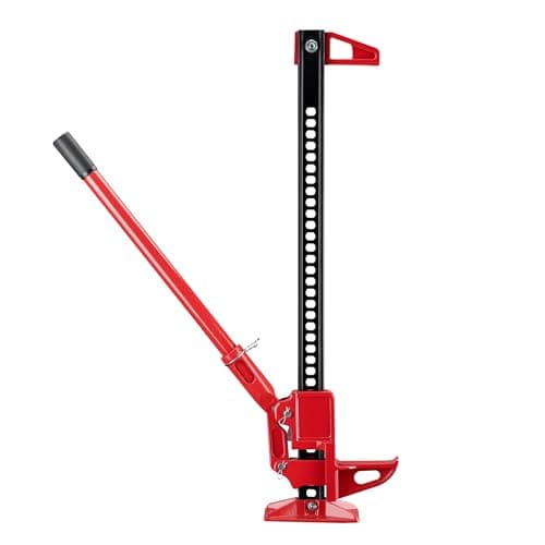 WilTec Cric Farm Jack, Charge Max. 3000 kg, Acier et Fer de Fonte, Hauteur de Levage 12,2-76 cm, Cric à crémaillère pour Dépannage Véhicule embourbé – Tout-Terrain 4x4 ATV