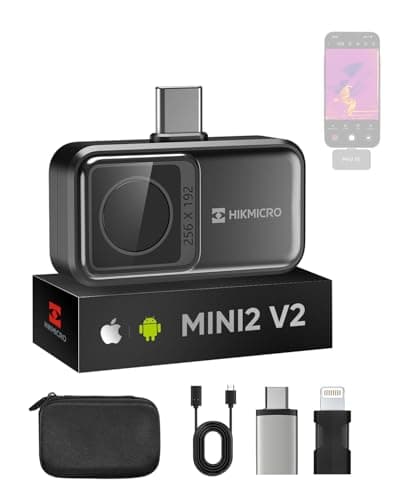 HIKMICRO Mini2 V2 Caméra thermique - iOS/Android, résolution IR 256x192, SuperIR, grand angle 50°, USB-C/Lightning(prend en charge iPhone 15)