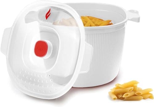 Snips, Cuiseur Vapeur Pâtes et Pommes de Terre Pour Micro-ondes, Conteneur à Micro-Ondes 4 LT, 26,5 x 22 x 16,5 cm, Couleur Blanche, Made in Italy, Blanc