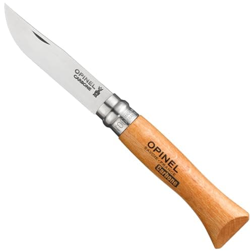 Opinel - N°06 Couteau de Poche en Blister - Lame 7 cm Carbone XC90, Manche Bois de Hêtre, Usage Quotidien, Bague de Sécurité Virobloc - Fabrication Française
