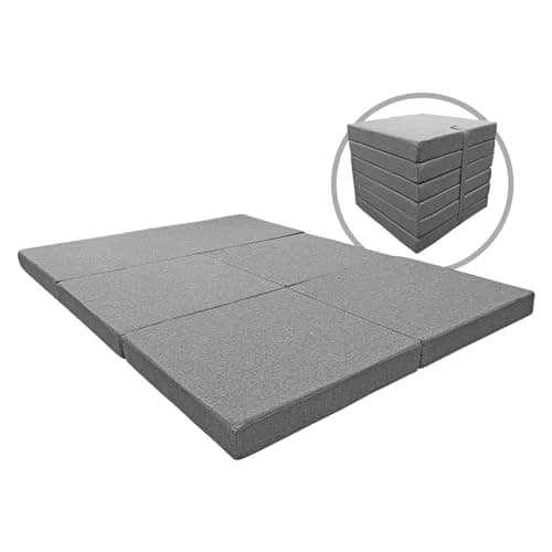 Matelas pliable Camper universel 6 pièces pour invités, camping, voyage (120 x 180 x 8 cm)