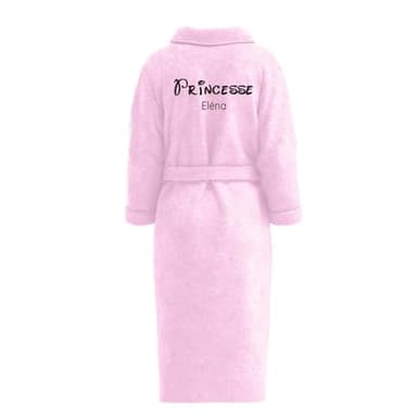 CADEAUX.COM - Peignoir de Bain Femme Personnalisé Message - Rose Taille M/L - Robe de Chambre Longue - Cadeau Maman - Idée Fête des Mères