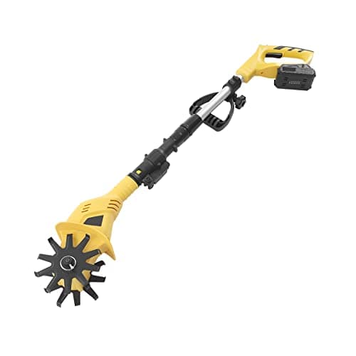 Motobineuse Électrique sans Fil avec 20V 2000mah Batterie 250r/min Faible Niveau Sonore Motobineuse Electrique pour Labourer, Retourner Sol, Orir Sillons, Désherber