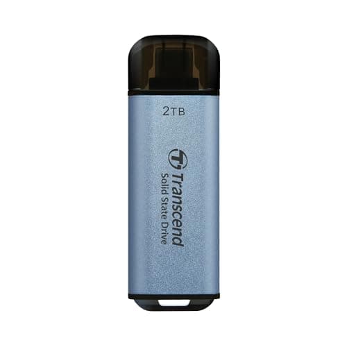 Transcend SSD Portable ESD300C 2TB USB Type-C 10 Gbit/s PS4/PS5 Compatible, Bleu – TS2TESD300C