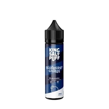 Eliquides King Salt Puff 40ml, Sans Tabac, Sans Nicotine, Interdit aux moins de 18 ans (Blueberry Givrée)