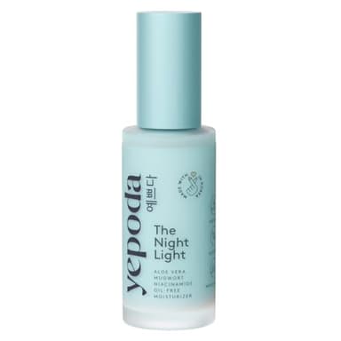 Yepoda The Night Light, Crème Hydratante Apaisante et Purifiante de Nuit Sans Huile avec Aloe Vera, Armoise et Niacinamide, Crème Visage Végane Coréenne Hydratante pour Tous Types de Peau, 50 ml