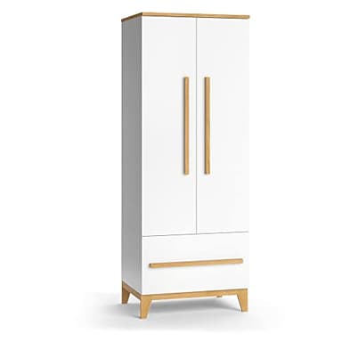 VitaliSpa Armoire pour Enfants Malia, Blanc/Chêne, 70 x 187 cm