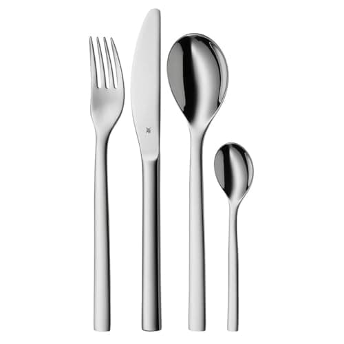 WMF Nuova Set de Couverts pour 1 Personne, 4 pièces, Couteaux Monobloc, Acier Inoxydable Cromargan Poli, Passe au Lave-Vaisselle