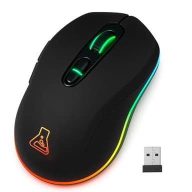 The G-Lab - Kult Krypton - Souris Gamer sans Fil Haute Performance 6400 DPI - Souris Gaming sans Fil Bluetooth & 2.4 Ghz, Batterie Longue Durée, RGB, 7 Boutons - PC/PS4/PS5/XBOX – Noire - New