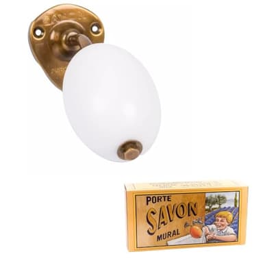 Porte-Savon Mural Rotatif écolier BARBACADO – Design Vintage | Savon Fleur de Coton – Pur Végétal – Made in France