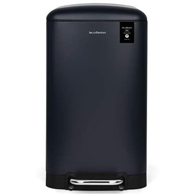Les Collectors Poubelle de Cuisine à pédale Acier Inoxydable n°871, Capacité 40 L, Seau intérieur Amovible, Design élégant Finition Mat, Fermeture Couvercle silencieuse, Bleu Foncé