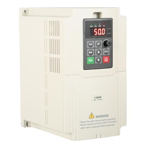 7.5KW Transformateur 380V Variateur de Frequence 380V VFD Triphasé Entrée Sortie 380V Variateur de Fréquence sur machines-outils CNC Broyeurs à boulets Concasseur etc (avec 2M de câble d'extension)