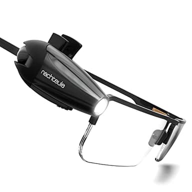 La liseuse "NACHTEULE" - facilement attachable aux lunettes ou les bandeu includé. Nouveau modèle rechargeable