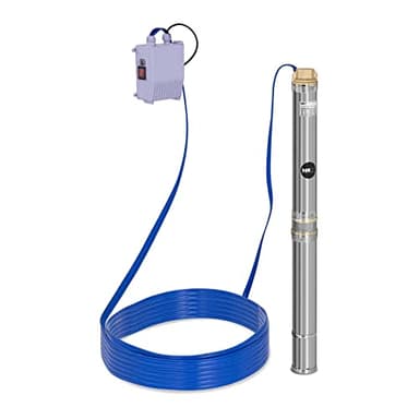MSW Pompe Immergée Pompe de Puits Submersible MSW-SPP32-037 (3800 L/h, 370 W, Profondeur de pompage max. 37 m, Diamètre de la pompe 80 mm, Acier inox)