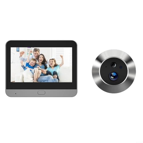 GLFLOW Judas numérique de porte caméra 4,3 pouces moniteur couleur 1080p Smart Doorbell pour appartement avec interphone et détecteur de mouvement PIR Connectivité WiFi sans fil