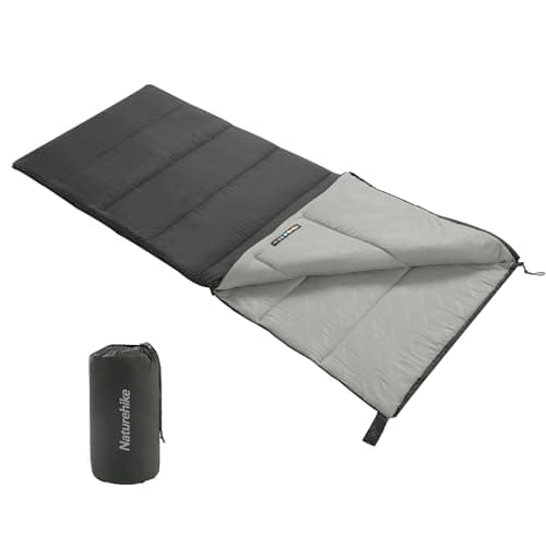 Naturehike Sac de Couchage rectangulaire Lavable en Machine Sac de Couchage de Camping Portable léger pour Adulte 190×75cm -4℃ à 13℃ Confortable et Respirant Peut être épissé Unisexe-Gris foncé