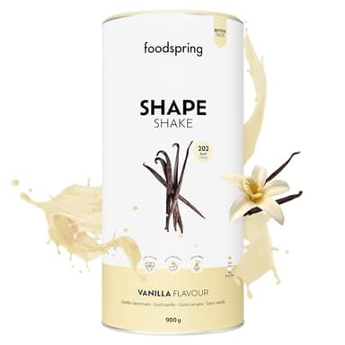foodspring Shape Shake Vanille - Substitut de repas complet pour le contrôle du poids avec des protéines de qualité supérieure, 202 kcal par portion, sans gluten - nouvelle recette (900g)