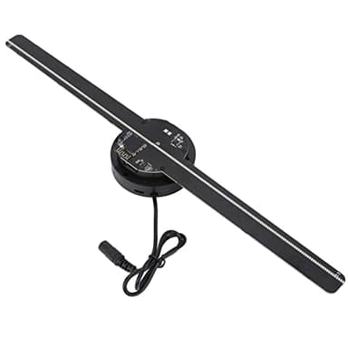 Ventilateur D'hologramme 3D, Affichage Publicitaire de Projecteur D'hologramme 3D de 16,5 Pouces avec 224 Perles de Lumière LED pour Halloween, Magasin, Bar, Casino (Prise UE)