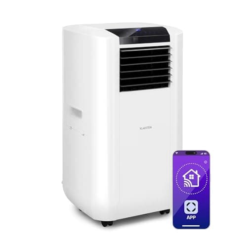 Klarstein Climatiseur Mobile Silencieux Intelligent, Mini Climatiseur 5 en 1, Refroidissement, Purificateur Antibactérien, Elimination des Odeurs, Mode Nuit, Déshumidificateur, AC, 15000 BTU, Noir