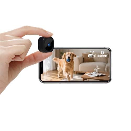 AOBOCAM Camera Espion，Mini Caméra de Surveillance WiFi 1080P Intérieur/Extérieur, Micro Caméra Bluetooth avec Vision Nocturne, Détection de Mouvement, Enregistrement à Distance 2.4GHz (FR-A12)