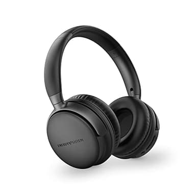 Energy Sistem Power Radio - Casque Bluetooth (radio FM, autonomie de 45 heures, lecteur MP3 MicroSD, basses profondes, coussinets en cuir protéiné et mousse viscoélastique) Noir