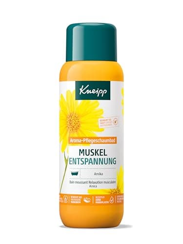 Kneipp Bain de mousse soin aromatique relaxation musculaire – Additif avec extrait précieux d'arnica et huiles essentielles naturelles cabreuva, romarin pinus expérience chauffante 400 ml