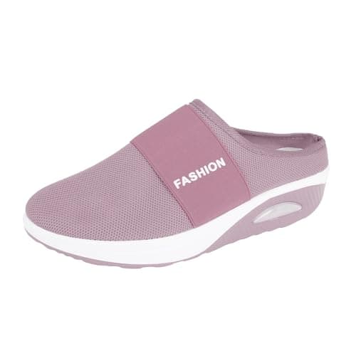 Chaussons orthopédiques pour femme d'été, chaussures orthopédiques pour femme avec coussin d'air, glissement sur doux et confortable, pantoufles en maille antidérapante, respirantes à bout fermé