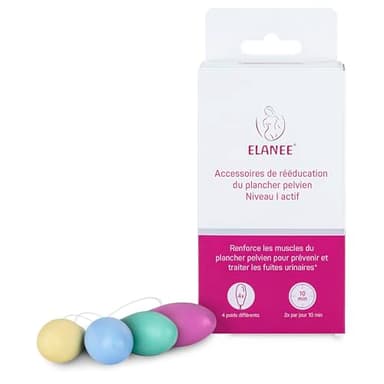 ELANEE Aides à l'entraînement du plancher pelvien phase I active pour renforcer les muscles du plancher pelvien en cas de faiblesse de la vessie, set de 4 cônes (701-K2)