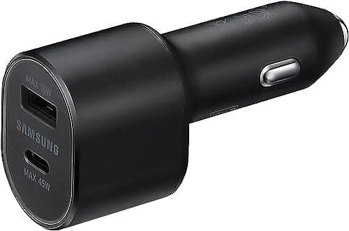 Samsung Chargeur de Voiture Double Super Rapide (45 W + 15 W) Double Ports USB-C et USB-A - Noir - EP-L5300XBEGWW