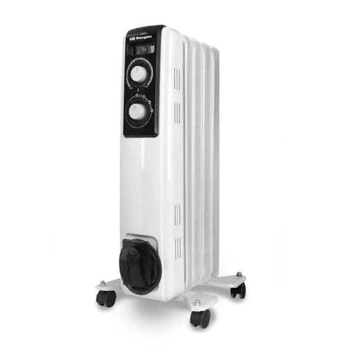 Orbegozo RF 1000 Radiateur à bain d’huile, 1000 W, construction modulaire composée de 5 éléments, modèle blanc, 3600 W, 1 litre, 44 décibels, bois, noir