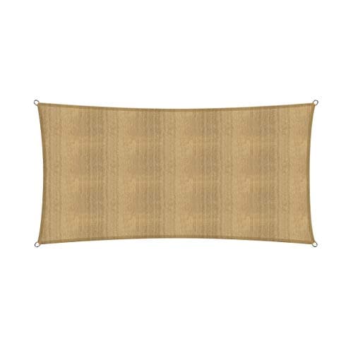 Lumaland Voile d'ombrage Cordes de Fixation incluses | Rectangulaire 3 x 5 mètres Protection Solaire | 100% HDPE avec Le Filtre UV de Protection [Beige]