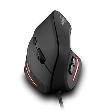 zelotes Souris Verticale Filaire,Réglage 4 DPI,Conception Ergonomique,6 Boutons,LED,Souris avec câble Optique USB,pour PC,Ordinateur Portable,Mac,Noir