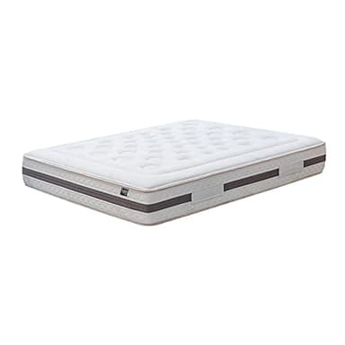 KUO Dream - Matelas Bio Natur | Rembourrage en Coton Naturel et Tissu Bambou | Renfort Lombaire en Latex | Soutien Ferme | Épaisseur 27 cm | 160 x 200 cm