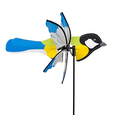 CIM Girouette Petite 2 en 1 KOHLMEISE - hélice Ø31cm, Longueur 41cm, Hauteur Totale 90cm - INCL. Tige de Fixation en Fibre de Verre et système de Suspension