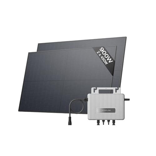 Kit solaire EcoFlow STREAM, Micro-onduleur 800 W solaire intelligent relié au réseau, panneaux solaires PV de 450 W*2, contrôle via Wi-Fi et APP, idéal pour balcons, jardins, toits et murs