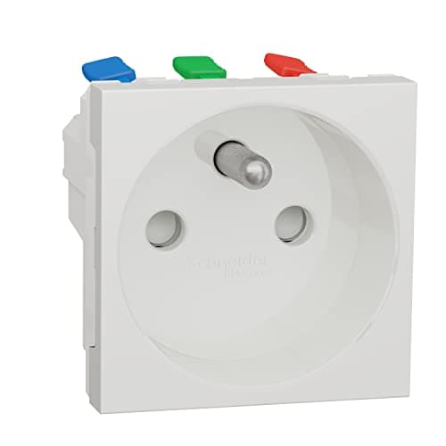 Schneider Electric - Unica - lot de 100 prises de courant 2P+T - blanc - mécanisme seul - NU305918P