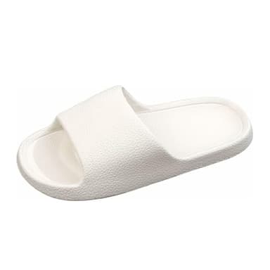 Mules pour femme - Semelle intérieure douce - Antidérapantes - Unisexe - Sandales plates à bout ouvert - Grande taille - Chaussures d'été décontractées, Blanc., 36 EU