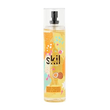 SKIL - Brume Parfumée Femme - Coconut Shake - Collection Summer Crush - Parfum Coco Vanille - Flacon Vaporisateur 250 ml - Fabriqué en France à Grasse