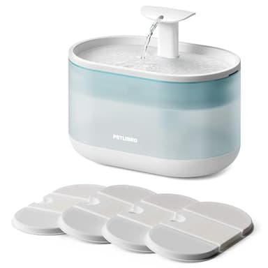 PETLIBRO Fontaine a Eau Chat Ultra Silencieuse, 2,1L Capsule Fontaine à Eau pour Chat avec 4 Filtres et 4 Éponges, Deux Modes de Débit d'eau, Distributeur Eau Chat sans BPA, Niveau d’Eau Visible