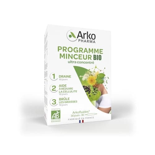 Arkofluides® Programme Minceur Coffret Bio - Draineur, anti-cellulite et brûleur de graisse - 30 ampoules