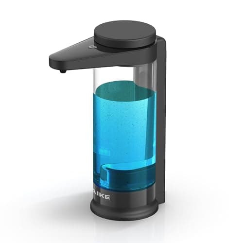AIKE 500ml Distributeur de Savon Liquide Automatique Rechargeable sans Contact Fixation Murale Noire