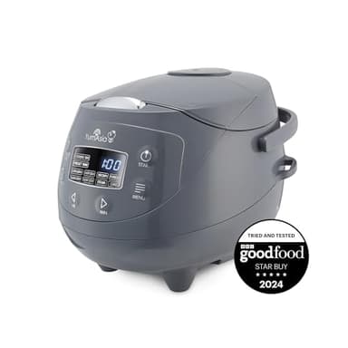 Yum Asia Panda Mini cuiseur à riz avec bol en céramique Ninja et logique floue avancée (3,5 tasses, 0,63 litre) 4 fonctions de cuisson du riz, 4 fonctions multicuiseur, 220-240V (Cobalt Grey)